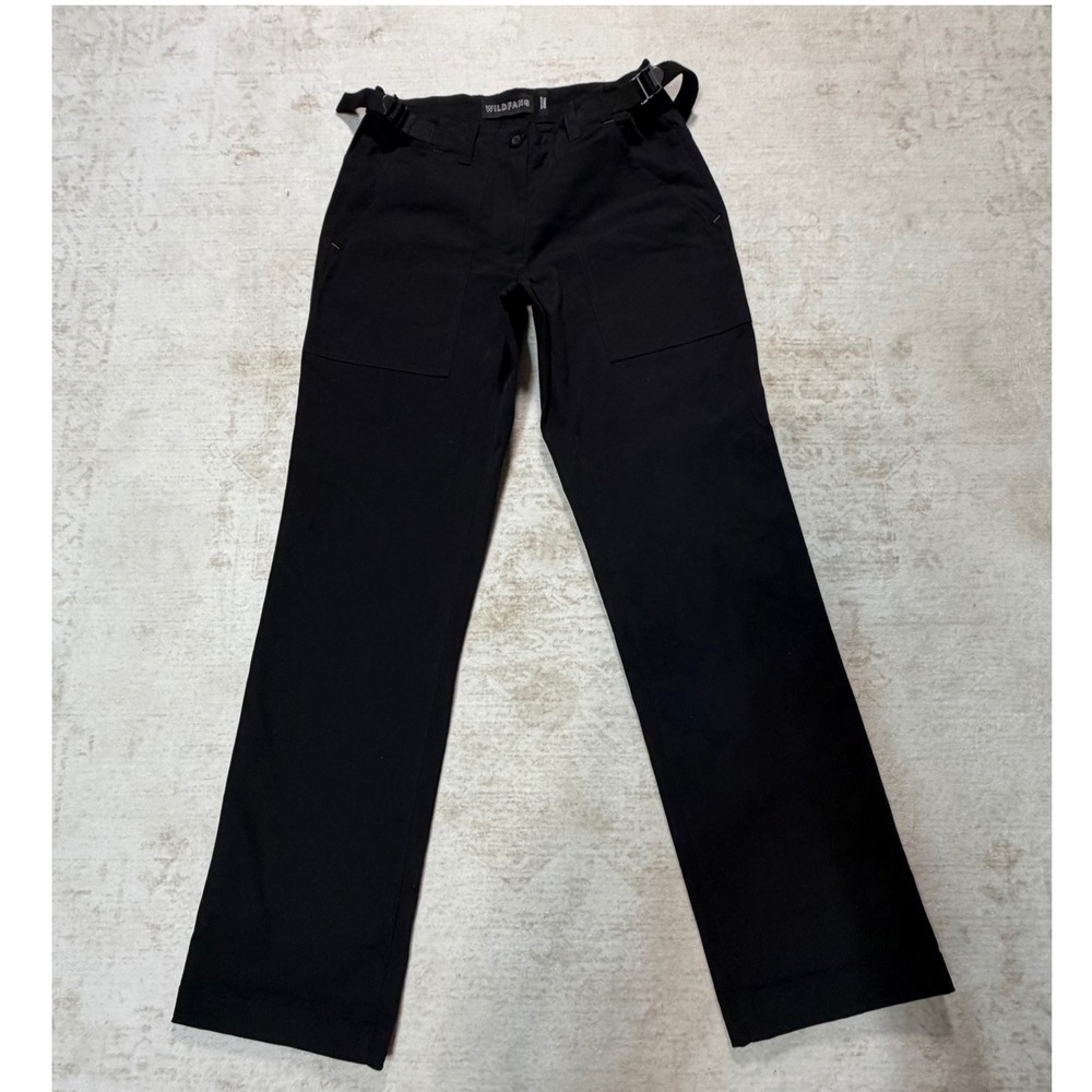 Wildfang The Essential Utility Pant Black Straight Leg Adjustable Waist BTPT0303